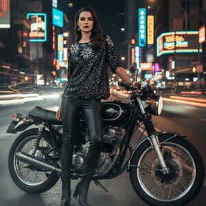 Vintage Silk & Beaded Top with Starburst Design Size 1X EUC